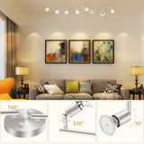 8 Lights LED Track Lighting Kit, Foldable Ceiling Spot Lighting with Flexibly Rotatable Head, Track Light for Kitchen Hallway Room Closet, GU10 Bulbs Not Included (Brush Nickel 8 Heads) - Front View