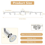 8 Lights LED Track Lighting Kit, Foldable Ceiling Spot Lighting with Flexibly Rotatable Head, Track Light for Kitchen Hallway Room Closet, GU10 Bulbs Not Included (Brush Nickel 8 Heads)