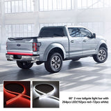 Double Row 60 inch 264 pcs LED for Pick up/Truck Tailgate Light Bar Side Bed Light Strip Bar IP67 Waterproof Reverse- 5 Functions Tail/Brake/Turn Signals/Reverse - Side View