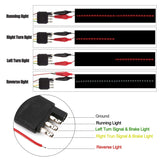 Double Row 60 inch 264 pcs LED for Pick up/Truck Tailgate Light Bar Side Bed Light Strip Bar IP67 Waterproof Reverse- 5 Functions Tail/Brake/Turn Signals/Reverse - Top-Down View