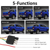 Tailgate Light Bar 60 Inch Triple Row Tail light bar for Pickup Trailer SUV RV VAN Full Function Red Brake White Reverse Amber Turn Signal double flash Light No Drill Install (60inch) - Side View