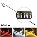 Tailgate Light Bar 60 Inch Triple Row Tail light bar for Pickup Trailer SUV RV VAN Full Function Red Brake White Reverse Amber Turn Signal double flash Light No Drill Install (60inch) - Top-Down View