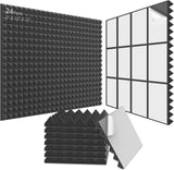 JBER Acoustic Panels  Foam Pyramid 24pcs 30x30x5cm for Soundproof Padding Wall