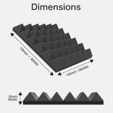 JBER Acoustic Panels  Foam Pyramid 24pcs 30x30x5cm for Soundproof Padding Wall