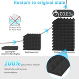 JBER Acoustic Panels  Foam Pyramid 24pcs 30x30x5cm for Soundproof Padding Wall - Top-Down View