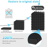 JBER Acoustic Panels Foam Wedges 24pcs 30x30x5cm for Soundproof Padding Wall - Side View