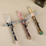 Handmade Crystal Wand, Natural Raw Gemstone Scepter, Magic Healing Wand Citrine