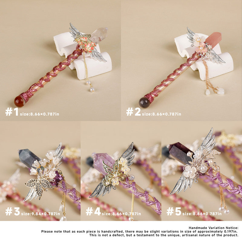 Handmade Crystal Wand, Raw Gemstone Scepter, Natural Magic Wand Rose Quartz