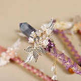 Handmade Crystal Wand, Raw Gemstone Scepter, Natural Magic Wand Green Fluorite - Front View