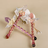 Handmade Crystal Wand, Raw Gemstone Scepter, Natural Magic Wand Green Fluorite - 45-Degree Angle