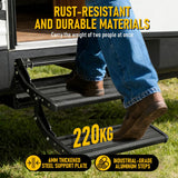 Heavy Duty Double Aluminium Caravan Step – Anti-Slip RV Entry Step, Stable 2-Tier Camping Step, Durable Outdoor Access Step, 54.5 x 77.5 x 30cm - Top-Down View