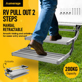 Heavy Duty Double Aluminium Caravan Step – Anti-Slip RV Entry Step, Stable 2-Tier Camping Step, Durable Outdoor Access Step, 54.5 x 77.5 x 30cm