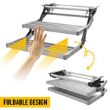 Heavy Duty Double Aluminium Caravan Step – Anti-Slip RV Entry Step, Stable 2-Tier Camping Step, Durable Outdoor Access Step, 54.5 x 77.5 x 30cm - Top-Down View