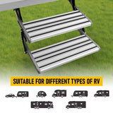 Heavy Duty Double Aluminium Caravan Step – Anti-Slip RV Entry Step, Stable 2-Tier Camping Step, Durable Outdoor Access Step, 54.5 x 77.5 x 30cm
