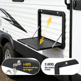 Aumerage Aluminium Folding Caravan Table – Lockable, Space-Saving Portable Table with 50kg Capacity, Black
