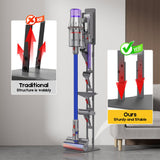 Mershine Vacuum Stand for Dyson V16 G5 V15 V11 V10 V8 V7 V6, Carbon Steel Cordless Vacuum Holder - Side View