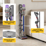 Mershine Vacuum Stand for Dyson V16 G5 V15 V11 V10 V8 V7 V6, Carbon Steel Cordless Vacuum Holder - Rear View