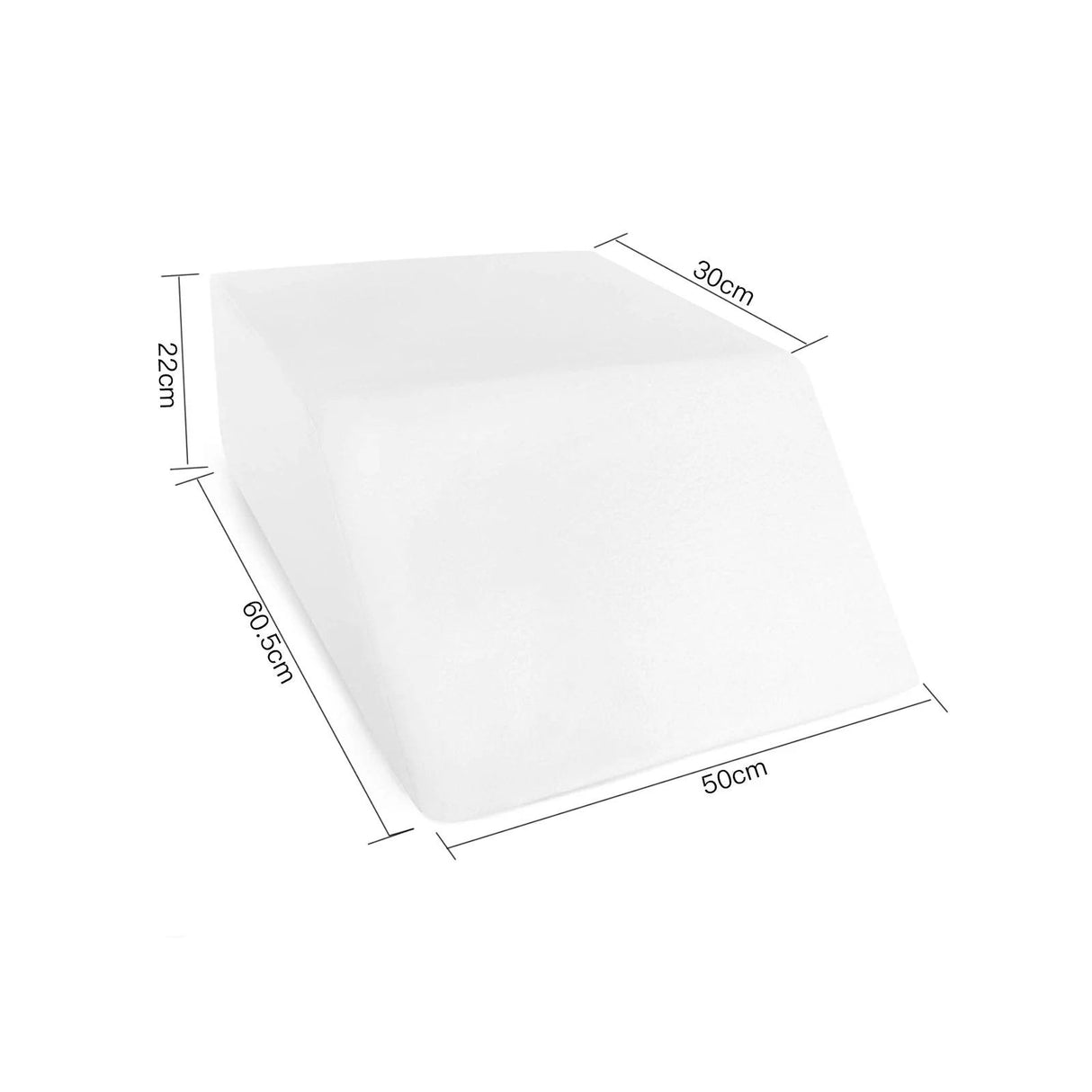 Memory Foam Bed Wedge Leg Support Elevation Pillow with Washable Breathable Cover 60.5 x 50 x 22cm