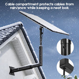 Long Arm Mount for Starlink Gen 3 Standard, Adjustable Telescoping Roof & Wall Bracket, 90°–180° Angle, 25–40cm Extension, Heavy-Duty Weather-Resistant - Rear View