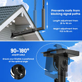 Long Arm Mount for Starlink Gen 3 Standard, Adjustable Telescoping Roof & Wall Bracket, 90°–180° Angle, 25–40cm Extension, Heavy-Duty Weather-Resistant - Close-Up Angle