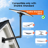 Starlink Mount for Gen 3 / Standard 4 / 4X, Adjustable Telescoping Wall & Roof Bracket, 360° Rotation & 0–90° Tilt, Heavy-Duty Manganese Steel - 45-Degree Angle