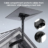Starlink Mount for Gen 3 / Standard 4 / 4X, Adjustable Telescoping Wall & Roof Bracket, 360° Rotation & 0–90° Tilt, Heavy-Duty Manganese Steel - Rear View