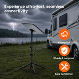 Tripod Mount for Starlink Gen 3, Adjustable Portable Ground Stand with 360° Rotation, 90° Tilt, Anti-Slip Feet & Ground Anchor for RV Camping Travel - 45-Degree Angle