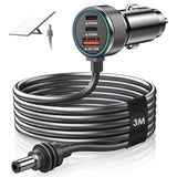 Aumerage Car Charger for Starlink Mini, DC Cable & Cigarette Adapter 3M | 3-in-1 12V-24V USB-C USB QC 3.0 + 45W/30W PD, 16AWG Waterproof  for Camping, RV & Off-Grid