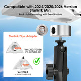 Pole Clamp for Starlink Mini, Adjustable Mount & Adapter Aluminum Alloy Pipe Adapter for 2024/2025/2026 Starlink Mini, RV/Yacht/Van/Camper/Boat