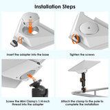 Pole Clamp for Starlink Mini, Adjustable Mount & Adapter Aluminum Alloy Pipe Adapter for 2024/2025/2026 Starlink Mini, RV/Yacht/Van/Camper/Boat