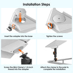 Pole Clamp for Starlink Mini, Adjustable Mount & Adapter Aluminum Alloy Pipe Adapter for 2024/2025/2026 Starlink Mini, RV/Yacht/Van/Camper/Boat