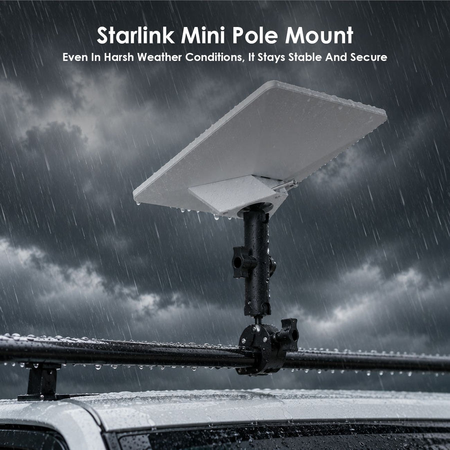 Pole Clamp for Starlink Mini, Adjustable Mount & Adapter Aluminum Alloy Pipe Adapter for 2024/2025/2026 Starlink Mini, RV/Yacht/Van/Camper/Boat