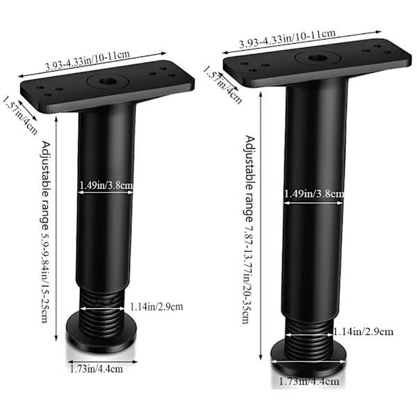 Bed Frame Support Furniture Legs 15-25cm, 1pc