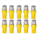 T10 w5w LED with 5 pcs 5050SMD Yellow-Orange chip 12v DC 10-pack Yellow Yellow