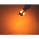 T10 w5w LED with 5 pcs 5050SMD Yellow-Orange chip 12v DC 10-pack Yellow Yellow - Front View