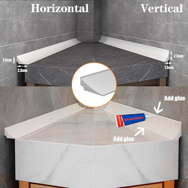 Self-adhesive sealing strip 2 m white compatible with bathtub shower sink wet room floor