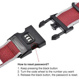 Luggage Straps Suitcase Belts with Buckle and Lock, 2M x 5cm Adjustable PP Packing Straps, Red Gray, 4pcs - Front View