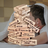 Jenga Block Tower Game for Couples - Top-Down View