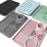 Dog Lick Mat Pink Square Food Bowl - Front View