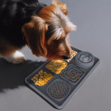 Dog Lick Mat Pink Square Food Bowl - Side View