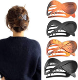 4pcs Matte French Style Hair Clips, Large Acrylic Hair Clips, Non-Slip Hair Clips, Thick Hair, Flat Hair Clips, Grip Hair Clips, Banana Barrette
