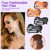4pcs Matte French Style Hair Clips, Large Acrylic Hair Clips, Non-Slip Hair Clips, Thick Hair, Flat Hair Clips, Grip Hair Clips, Banana Barrette
