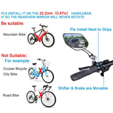 Bicycle Mirrors, [Upgraded Version] Two pcs HD Safety Glass Adjustable Rearview Mirrors for Mountain Bike, Adjustable Glass Rearview Mirror