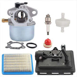 799868 Carburetor with 496116 795259 Air Filter Base, Fits 124l02 124t02 124t05 124t07 Approx..
