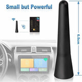 Car Antenna FM DAB Car Radio Antenna 6.5 cm Mini Short Car Antenna with Powerful FM/AM/DAB Reception Function, - Front View