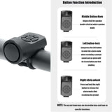 Electric Bicycle Horn 120dB, Portable USB Charging Rubberskin Bell with Alarm for Mountain and Road Bike.