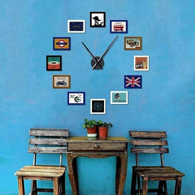 Large Wall Clock Single Hand No Numbers 31.5cm Hands High Longitudinal Shaft Mechanism Black