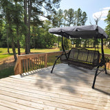 Replacement Cover for 3-Seater Garden Swing Waterproof UV Protection Gray Large