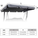 Replacement Cover for 3-Seater Garden Swing Waterproof UV Protection Gray Large