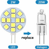 G4 LED Bulb Cool White 6000K Non-Dimmable 6-Pack - Top-Down View